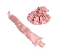 Kit de Peinado para Moño sin Calor, Rizador sin Calor de Satén Suave Portátil para Cabello Largo para Dormir (PINK)