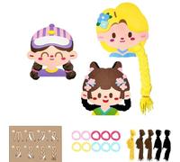 Kit de peinado trenzado, juguete de peinado,Diversión Aprende a trenzar materiales para el cabello - Juguetes de peluquería, actividades de viaje, manualidades para princesas para ba