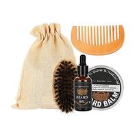 Kit de peine para barba, juego de aceite para barba, kit acondicionador de barba hidratante para el cuidado del bigote, para uso diario, para uso doméstico