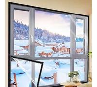 Kit de película aislante de ventana resistente de 43 x 63 pulgadas, 63 x 63 pulgadas, con correas adhesivas para reducir la pérdida de calor y bloquear el polvo (47 x 63 pulgadas)