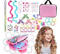 Kit de peluquería con 81 piedras brillantes y mechones de pelo para niños, accesorio para el pelo, regalo para niñas 6, 7, 8, 9 años