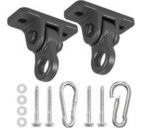Kit de perchas resistentes para columpio de porche, con tornillos y pernos para juegos de madera, patio, asiento de yoga, interiores y exteriores (paquete de 2, negro)