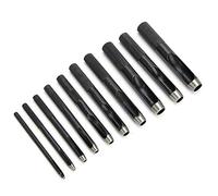 Kit de Perforación de Acero, Conjunto de Puncher Agujero Cinturón de Cuero de Alto Rendimiento Durable con Modelos Completos, 10 Pcs, Acero Carbono Tratado con Calor para Golpe Cuero, Corte