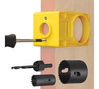Kit de perforación de agujeros de puerta, plantilla de guía de herramientas manuales de acero al carbono