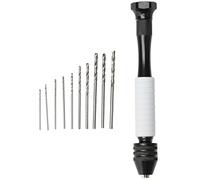 Kit de perforación de giro de la mano 11 PCS HSS Taladro de taladro de acero de alta velocidad Set para la fabricación de plástico de madera Proyectos de bricolaje de bricolaje