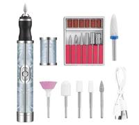 Kit de perforación de uñas, taladro eléctrico para uñas | Juego de perforación de uñas portátil | Accesorios profesionales de manicura recargable, USB, herramienta de para barniz