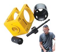Kit de perforación del agujero de la puerta, juego de instalación del | cerradura de puerta,Kit de perforación para pomo de Juego de sierras a | Herramientas manuales para perforación de agujeros