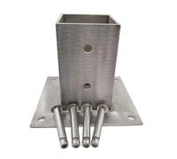 Kit de pérgola con Base de Poste de Cemento, 2x2, 3x3, 4x4, 5x5, 6x6, 8x8 Pulgadas, Soporte de Base de Anclaje para Poste de Puerta de Cerca, Soportes de Base de Columna Cuadrada de Alta Resistencia