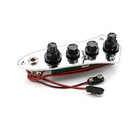 Kit de perilla de interruptor de arnés de cableado para guitarra y bajo, pieza de repuesto para bajo Jazzes, placa de control precableada para bajo Jazzes, arnés de cableado totalmente cargado