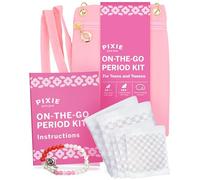 Kit de período On-The-Go para niñas de 9 a 13 años, almohadillas orgánicas para adolescentes con alas clasificadas 1, almohadillas de algodón, pulsera de seguimiento y bolsa cruzada discreta, kit de