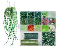 Kit de perlas para creación de artesanos, kit verde de perlas para estudiantes de arte aficionados, de cumpleaños, casa, sala de bricolaje, taller de proyecto escolar