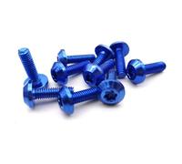 Kit de pernos de carenado 10 Piezas M6 Cap Head Motorcycle Bolts Screw Para YZF R1 R1M R15 R25 R3 R6 R125(AZUL)