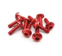 Kit de pernos de carenado 10 Piezas M6 Cap Head Motorcycle Bolts Screw Para YZF R1 R1M R15 R25 R3 R6 R125(ROJO)