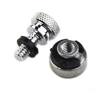 Kit de pernos de montaje para asiento trasero, tuerca de liberación rápida moleteada cromada para Touring para Street Glide para Road King para Softail para Dyna 1996-2021