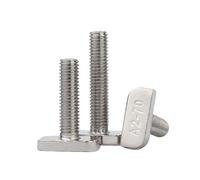 Kit de pernos en T M8/M10 de acero inoxidable 304 (A2-70) - tuercas de brida con dientes de bloqueo - Compatible con rieles fotovoltaicos de montaje solar for invernaderos(T-M10x25-4stes)