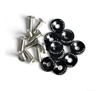 Kit de pernos y arandelas de aluminio anodizado M6 de 10 Uds. para el coche, para guardabarros, faros, parachoques (Negro)