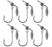 Kit de pesca Crappie Jig Heads - Anzuelos de cabeza plomada con hoja giratoria - Bola de ojo grande sin pintar - Señuelo de pesca para bar, trucha, agua salada y agua dulce - 0,9 l, 1,9 l, 1,9 l, 2,7