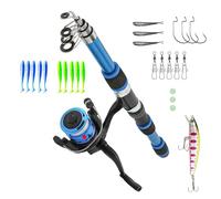 Kit de pesca para niños, caña de pescar y carrete combo de 1,8 m | Equipo de pesca infantil, kit de equipamiento de muelle pequeño, set de ataque a los peces juveniles, set de iniciación para