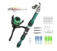 Kit de pesca para niños, caña de pescar y carrete combo de 1,8 m | Equipo de pesca infantil, kit de equipamiento de muelle pequeño, set de ataque a los peces juveniles, set de iniciación para