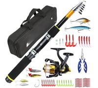 Kit de pesca telescópica de caña ultra corta, equipo de viaje portátil FRP para combo de aparejos de río, lago, mar, juego de pesca con sistema de carrete suave, anillos guía de metal, solución todo