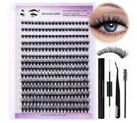 Kit de pestañas en racimo - 280 piezas de extensiones de pestañas esponjosas de 8 a 16 mm, pestañas individuales con unión de pestañas y sello, peine de pinzas