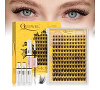 Kit de pestañas en racimo con pegamento 2 en 1 Bond & Seal, pinzas y racimos reutilizables con banda ultrafina 0.05 mm, curvatura C; opciones: estilo natural, uso diario o estilo Manga (B-KIT)