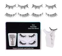 Kit de pestañas magnéticas: pestañas magnéticas de aspecto natural de 2 pares, pestañas postizas densas reutilizables, pestañas de aspecto natural Transparente para una fácil aplicación