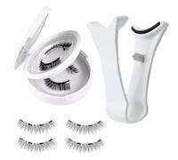 Kit de pestañas magnéticas, pestañas magnéticas de aspecto natural | Pestañas de aspecto natural sin pegamento - Fácil de usar, duraderas, 1 par de pestañas postizas para viajes y fiestas, apariencia