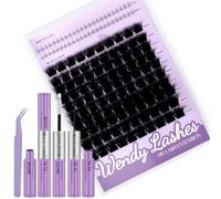 Kit De Pestañas Pelo a Pelo, Wispy 3D-200D y Manga Inferior Manga Pestañas Postizas D-Curl Volumen Extensiones De Pestañas Natural 0.07 10-16mm(3D-2SX-200D-1016)