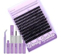 Kit De Pestañas Pelo a Pelo, Wispy 3D-50D y Manga Inferior Manga Pestañas Postizas D-Curl Volumen Extensiones De Pestañas Natural 0.07 10-16mm(3D-2SX-50D-1016)