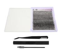 Kit de Pestañas Postizas DIY Juego, Negro, con Pinzas | Cepillo y Peines Incluidos, Diseño por Secciones, Aplicación Propia, Removedor Delicado, Portátil y Práctico