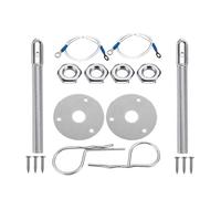 Kit de pestillo de bloqueo de capó con montaje universal para coche deportivo de carreras, aleación plateada