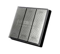 Kit de pierres à aiguiser diamantées Faithfull - Système d'affûtage 3 en 1 avec pierres à grain 400G / 600G / 1000G pour couteaux, ciseaux, outils de coupe