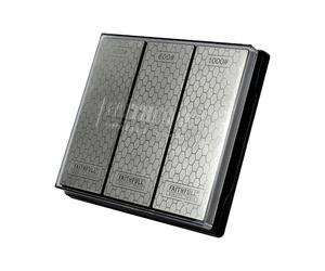 Kit de pierres à aiguiser diamantées Faithfull - Système d'affûtage 3 en 1 avec pierres à grain 400G / 600G / 1000G pour couteaux, ciseaux, outils de coupe