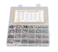 Kit de Piezas, 884 piezas Tornillos Tuercas Arandelas Juego de Llaves M2 M3 M4 M5 Acero Inoxidable Media Cabeza Redonda Hexagonal Kit de Piezas Apto para Mecanizado