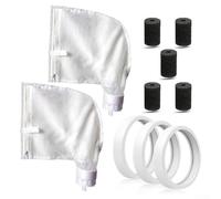 Kit de piezas de limpieza de piscina premium eficiente para Polaris 360 380 280 180 bolsas K13 K16, 3 neumáticos C10, 5 depuradores de manguera de barrido, colector de desechos de malla de nailon