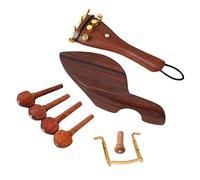 Kit de piezas de palisandro para violín 4/4, herramienta única de luthier, palisandro y latón, decoración de bricolaje, accesorios de violín de tamaño completo, juego de 7 piezas, exquisita mano de
