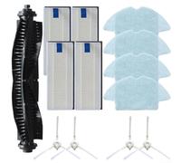 Kit de piezas de repuesto para aspiradora bObsweep Bob PetHair Appetite que incluye cepillos laterales de cepillo principal, filtros y paños de fregona para el cuidado del suelo y el aire (A)