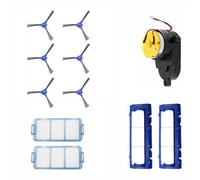 Kit de piezas de repuesto para aspiradora compatible con Eufy RoboVac 11S, 12, 15C, 30, 35C, R450 2 filtros primarios, 6 cepillos laterales, 2 cubiertas de cepillo principal, 1 motor de cepillo
