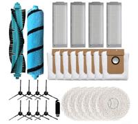 Kit de piezas de repuesto para aspiradora con cepillo principal, cepillos laterales, filtros, paños de fregona y bolsas de polvo compatibles con Cecotec para Conga 11090 para una limpieza integral del