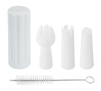 Kit de piezas de repuesto para batidor de crema, soporte de cargador de plástico ZZLZX con 3 boquillas de decoración y cepillo para la mayoría de dispensadores de crema batida