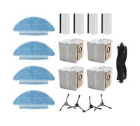 Kit de piezas de repuesto para Conga 7490/7290 con cepillo principal, cepillos laterales, bolsas de polvo, filtros y paños de fregona, juego de accesorios para aspiradora de 17/27 piezas (17 piezas)