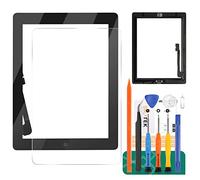 Kit de Piezas de Repuesto para iPad 3 de 3ª generación A1416 A1403 A1430 de Pantalla táctil de Repuesto para Panel de reparación, con botón de Inicio (no Incluye LCD) (Negro)