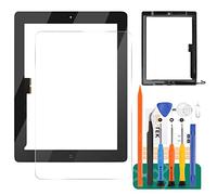Kit de Piezas de Repuesto para iPad 4, digitalizador de Pantalla táctil, para iPad 4, 4, A1458, A1459, A1460, Pantalla táctil, Panel de reparación, con botón de Inicio (no Incluye LCD) (Negro)