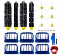 Kit de piezas de repuesto para irobot Roomba 600 Series 694 676 675 692 695 677 671 655 645 690 680 660 650 620 614 y 500 Series 595 585 564 Robot, 2 Cerdas y 2 cepillos batidores, 6 filtros, 6