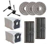 Kit de piezas de repuesto para MOVA P50 Pro para aspiradora Ultra, 2 cepillos laterales, 2 filtros, 3 almohadillas para fregona, 2 bolsas para el polvo, accesorios de microfibra de nailon de alta