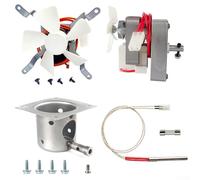 Kit de piezas de repuesto para parrilla de barbacoa para parrillas de pellets con motor de barrena, soplador de llama, olla de llama y encendido de varilla caliente, blanco y rojo (230V50HZ2.0RPM)