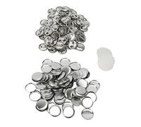 Kit de piezas para insignias en de 25 mm, 100 unidades, con pasador redondo trasero y base de hierro, ideal para manualidades escolares, etiquetas personalizadas, nombres, recuerdos y regalos festivos