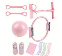 Kit de Pilates 1 - Equipo de Fitness Portátil - con Aros de Pilates Tonificantes, Bandas de Resistencia Largas, Bandas de Aro de Pilates, Bolas de Pilates Suaves y Calcetines de Agarre de Pilates