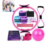 Kit de Pilates Esencial para Mujer, 11 Piezas de Equipo de Fitness para Entrenamiento, Yoga, para Entrenamientos en Casa y Estudio, Completo, Resistente (Rosa)